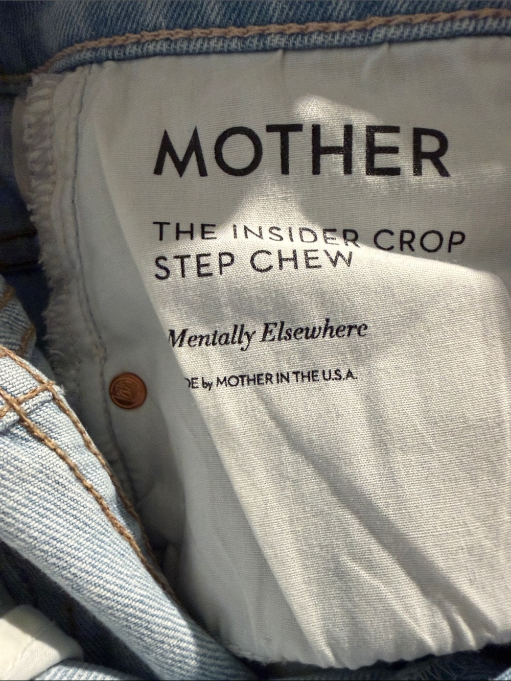 MOTHER Light Blue Frayed Hem Wide-Leg Jeans - Picture 7 of 7